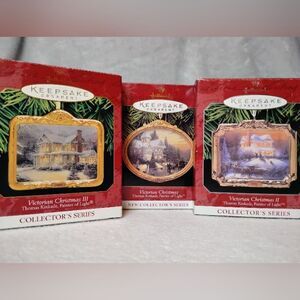 Thomas Kinkade Hallmark Ornament Trio